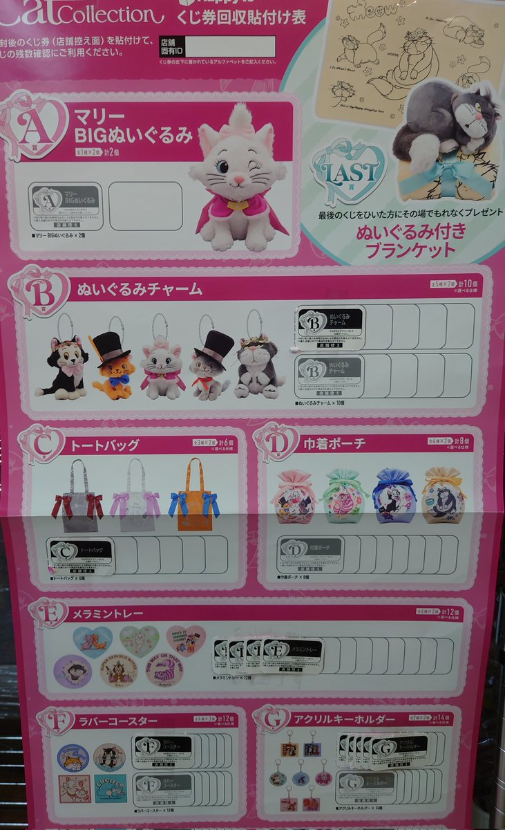 くじコーナー】 Happyくじ Disney『にゃん・にゃん・にゃん』 現在の