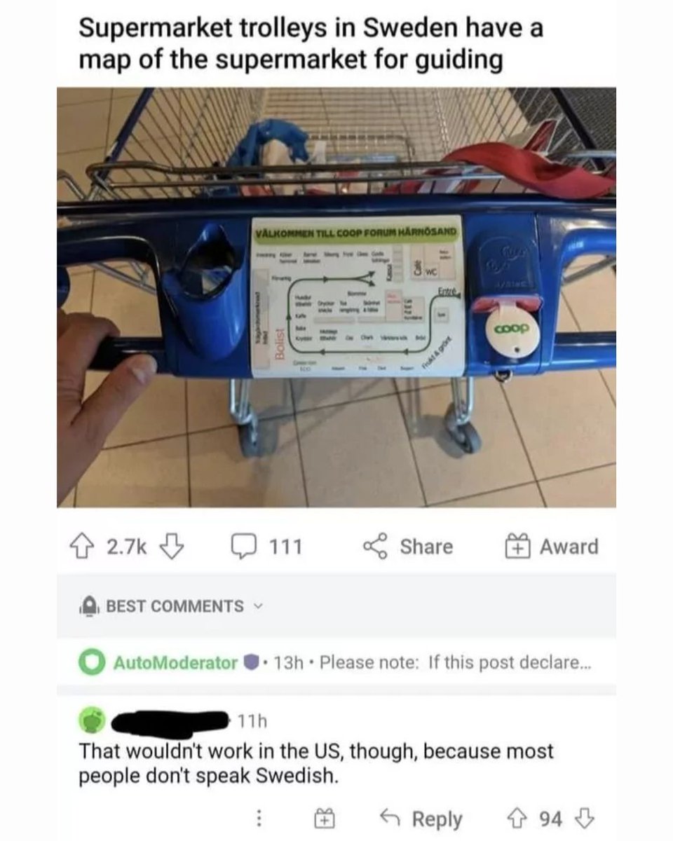 Memedroid's tweet image. True #supermarket #memes #us #sweden #funny