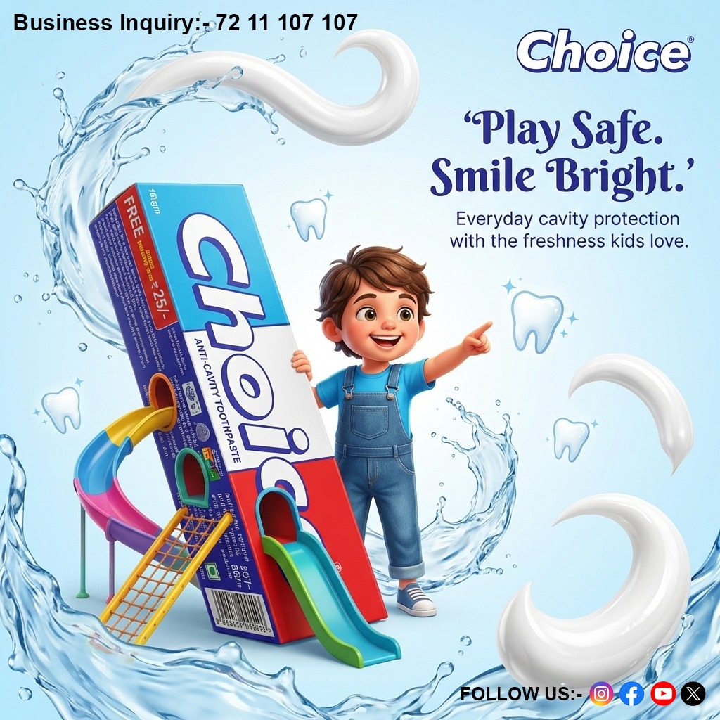 ChoicePaste's tweet image. Brushing just got FUN! 🦷✨

Choice Kids Anti-Cavity Toothpaste =
✔ Strong teeth
✔ Fresh breath
✔ Happy smiles

Play Safe. Smile Bright. 💙
📞 72 11 107 107

#ChoiceToothpaste #KidsCare