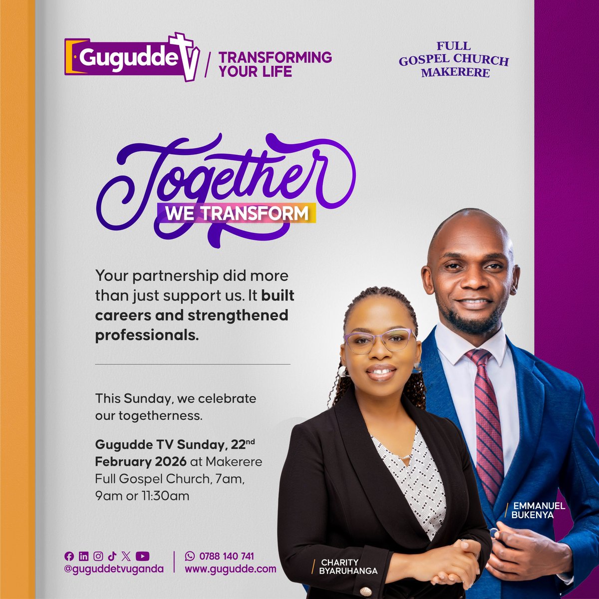 guguddetvuganda's tweet photo. Behind every professional, anchor, or presenter on your screen is a testament to your support. This Sunday, we celebrate our TOGETHERNESS!
https://t.co/21vYp9h4Iv
#TogetherWeTransform #GuguddeTvUganda https://t.co/3llUabcYb1