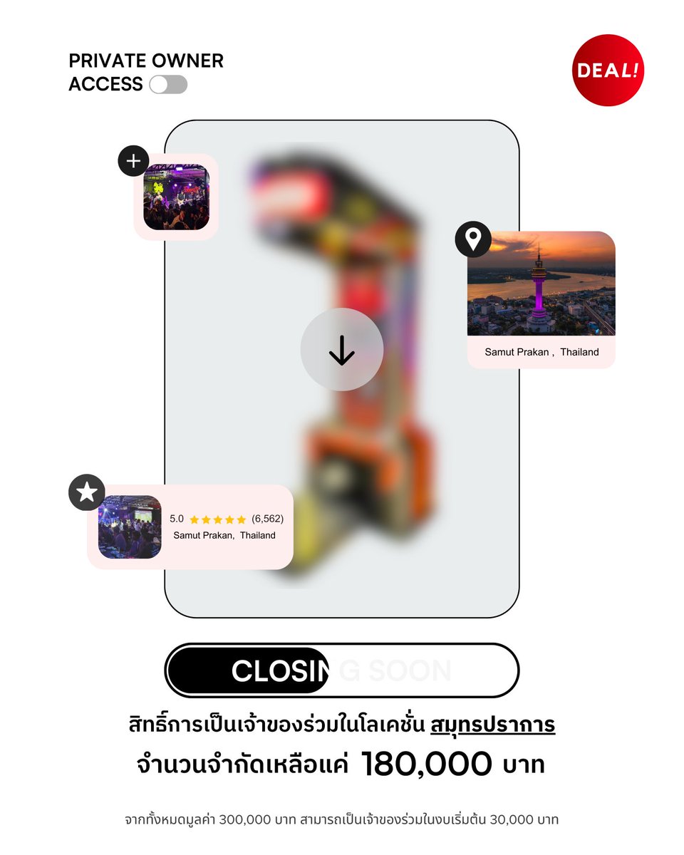 Dealinvestth's tweet photo. 🆕 โลเคชั่นใหม่ ศูนย์รวมชาวบางปู !
ผ่านไปไม่ถึง 24 ชม. เหลือให้เป็นเจ้าของอีก 180,000 บาท
.
โปรเจกต์ตั้งตู้เตะบอลแห่งใหม่
แลนด์มาร์คสายปาร์ตี้ศูนย์รวมชาวนิคมอุตสาหกรรมบางปู จัดคอนเสิร์ตดึงลูกค้าทุกสัปดาห์
.
เปิดให้เป็นเจ้าของร่วม เริ่มต้น 30,000 บาท https://t.co/8v4jsvKSh0