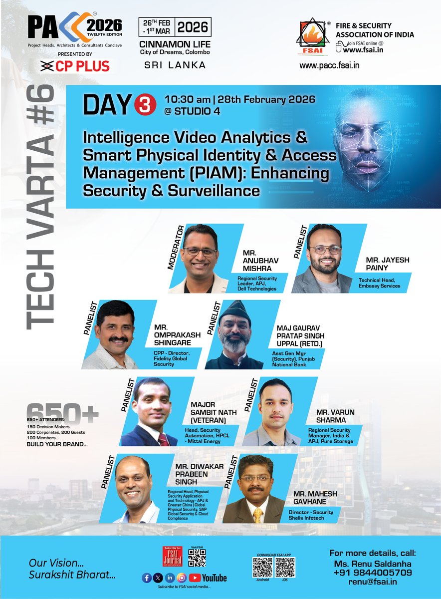 AI-driven Video Analytics + Smart PIAM = Next-gen enterprise security.
Tech Varta #6 | PACC 2026
28 Feb | Colombo.
Future-ready surveillance starts here.
#PACC2026 #PIAM #VideoAnalytics #EnterpriseSecurity #AISecurity