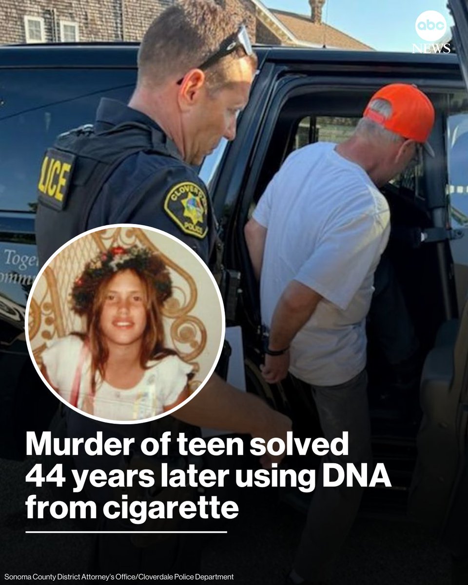 A man has been convicted in the 1982 rape and murder of a 13-year-old girl in Cloverdale, California, after investigators were able to use a cigarette to link him to the crime. abcnews.link/G4YCTz8