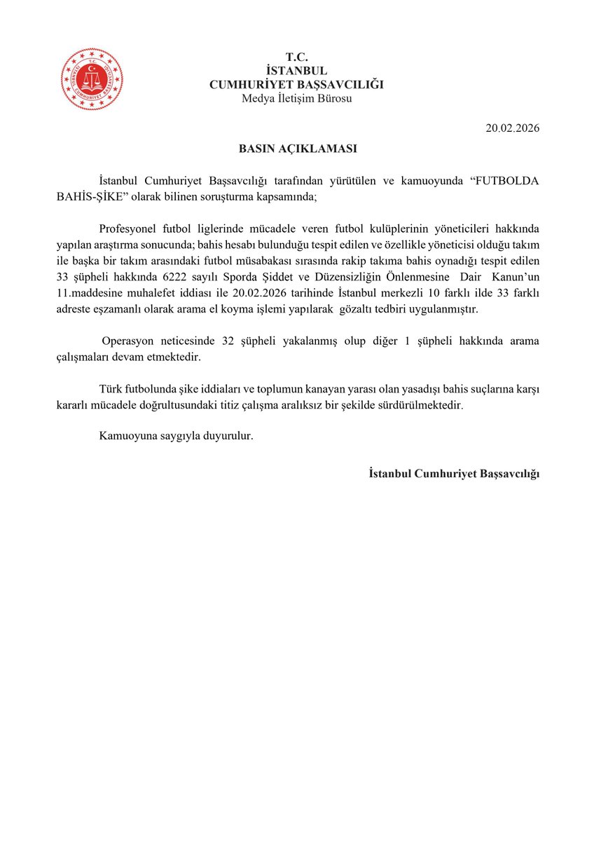 İstanbul Cumhuriyet Başsavcılığı tweet media