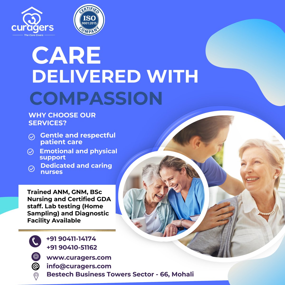 CuragersHealth's tweet image. Compassionate care at home 💙
Trained nurses, certified caregivers &amp;amp; home diagnostics — all under one roof.
📞 +91 90411 14174 | +91 90410 51162
🌐 curagers.com

#Curagers #HomeHealthcare #PatientCare #ElderCare #Mohali