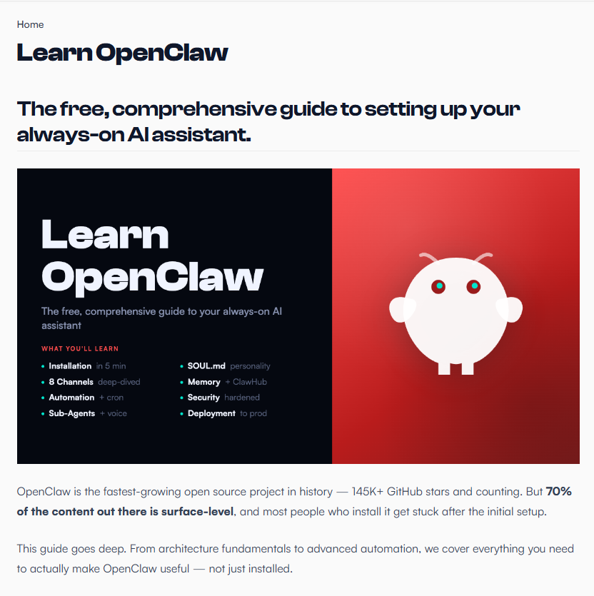 p3ddr0x1's tweet photo. สำหรับใครที่ยังมึน ๆ กับเจ้ากุ้ง (openclaw) 
มีคนจัด 
้How to Learn OpenClaw มาให้แล้วงับ

ส่วนใครจะทำแปลไทยให้ก็จะดีมาก ๆ เลยจั๊พ >< https://t.co/f9c4V4FR0N