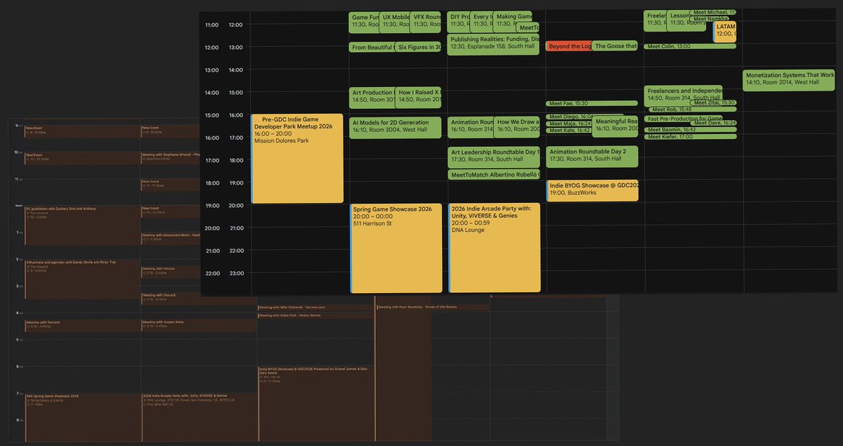GDC is coming and the calendar is filling up fast.
A lot to show, a lot to learn. 👀
#FollowFriday #GDC #indiedev