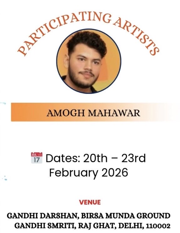 AmoghMahawar's tweet photo. An impressive exhibition by Amogh Mahawar is currently being showcased at Gandhi Darshan, highlighting remarkable works and creative expressions in a captivating setting. 
#amoghmahawar #art #exhibitions #painting #ArtistOnX https://t.co/XcnjJWG9pi
