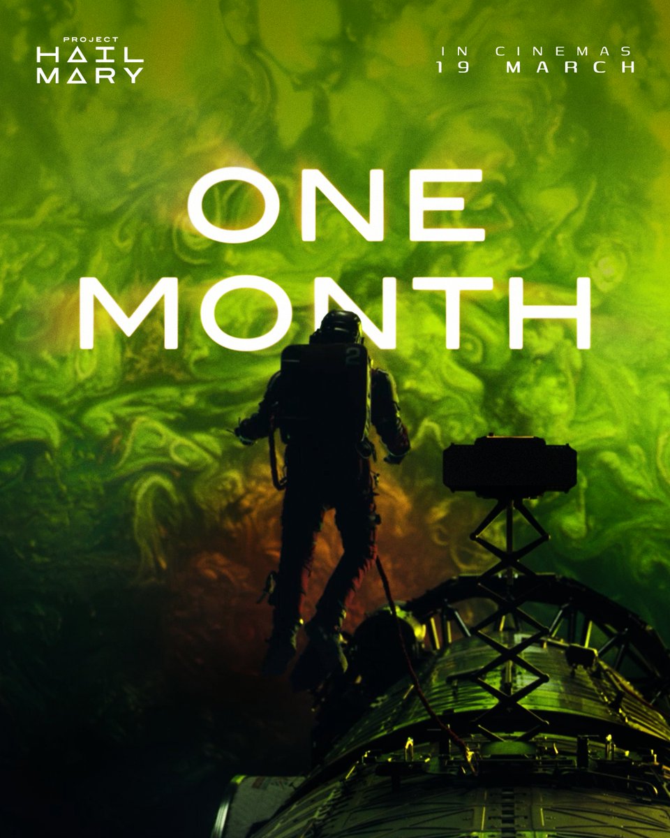 Prepare for launch.... #ProjectHailMary lands in cinemas in ONE MONTH 🚀