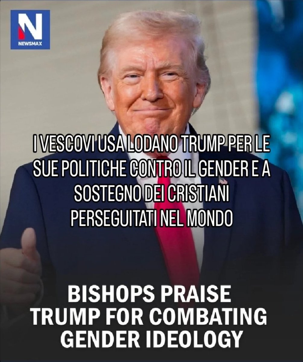 I media europei non ne parleranno, ma i vescovi americani hanno diffuso un documento in cui si ringrazia Trump per l'impegno profuso nella lotta alle ideologue Gender e nella protezione dei cristiani perseguitati.
Avanti così, grande presidente!