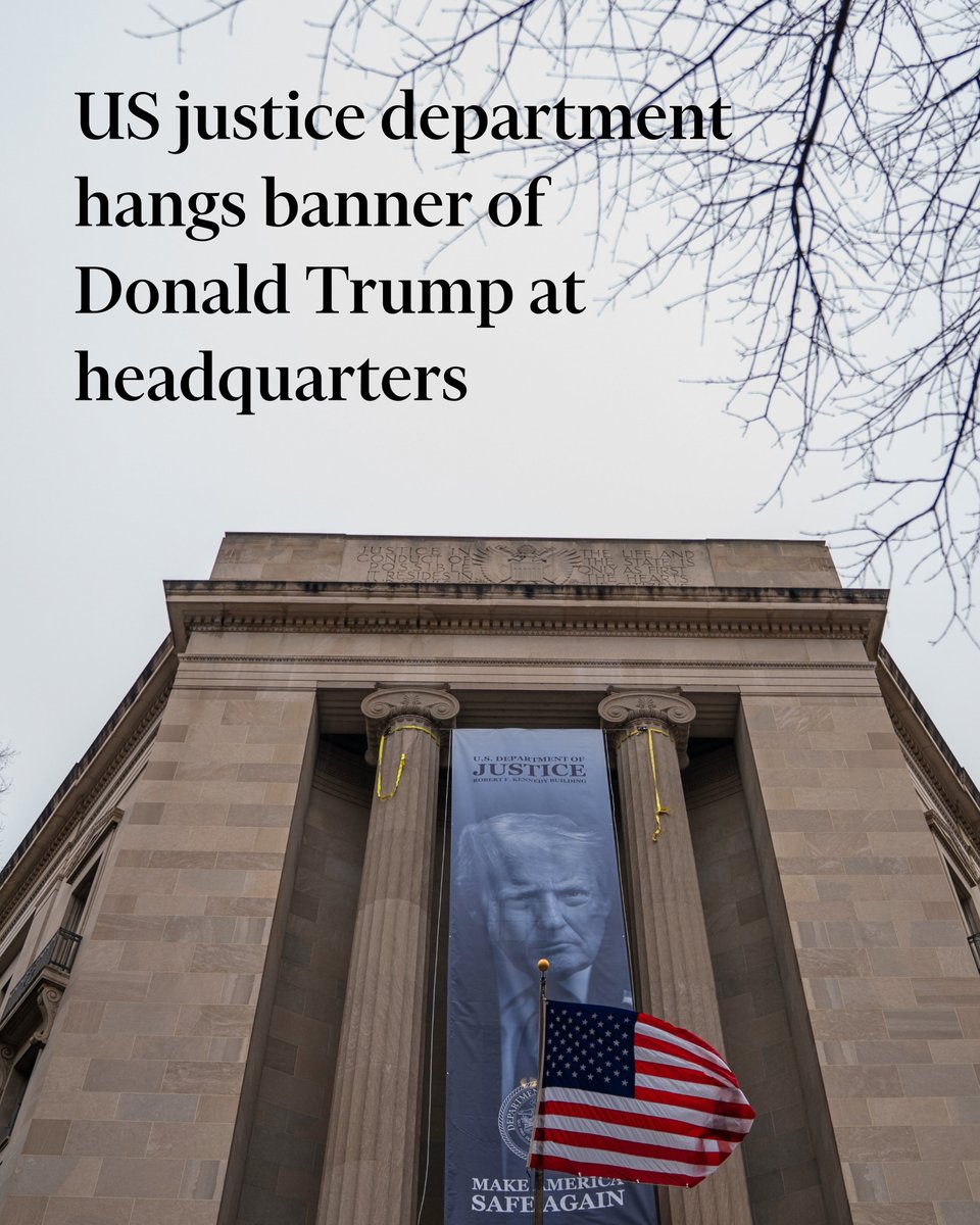 The flag, which features the slogan ‘MAKE AMERICA SAFE AGAIN’, is a stark symbol of the US president’s influence over a body that historically maintained some distance from the White House. ft.trib.al/7simybZ