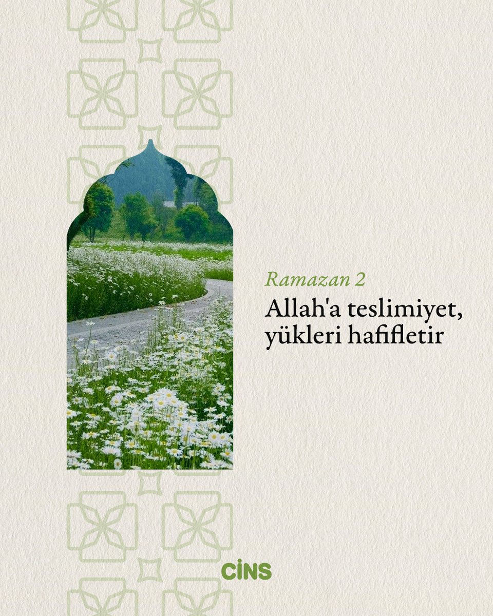 CinsDergi's tweet photo. Günlük Cins hatırlatmasıdır:

Allah’a teslimiyet, yükleri hafifletir. https://t.co/Plz0OBAMve