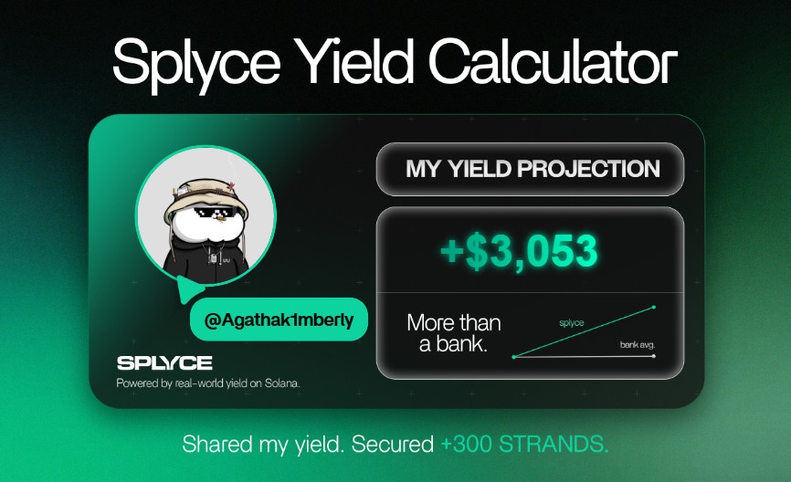 Just tested the real-world yield calculator from <a href="/SplyceFi/">Splyce Finance</a>.

My numbers came out +2,928.23% higher than leaving it in a bank.

Check yours: solana.splyce.finance/calculator?ref…