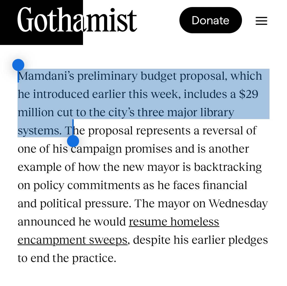 Zohran said he’s going forward with the $16 billion plan to build 4 new burrough-based jails, over 550x the cost of what he’s cutting from the library.

Might wanna build 3 jails and let the kids read.