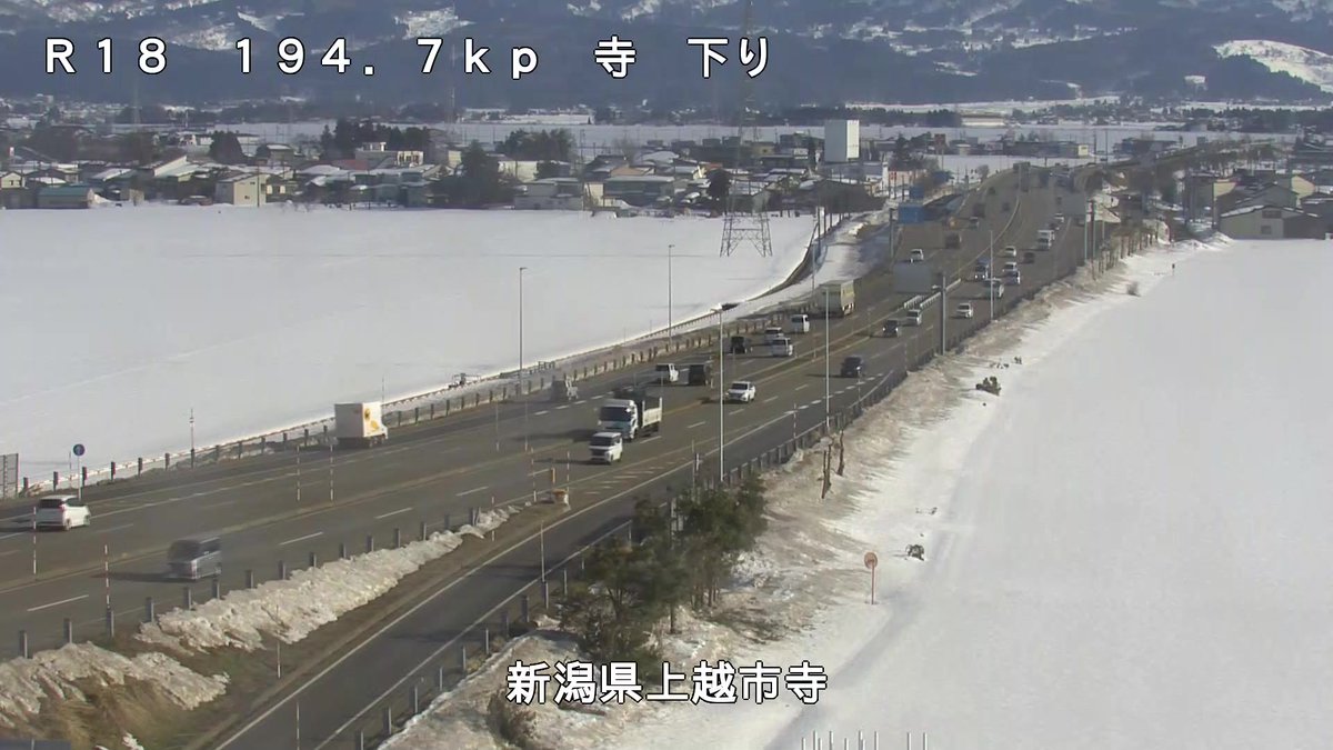 2月20日16時現在の ＃国道8号 ＃国道18号 の画像です。天候は、全般に