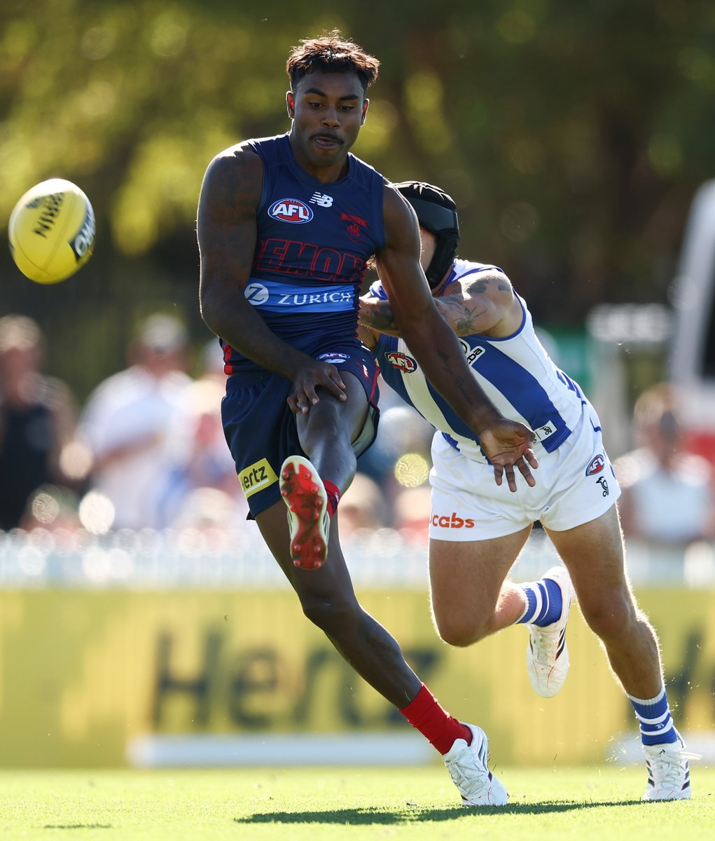 FIVE GOALS 🤯 Someone tell him it's only pre-season. 

#DemonSpirit | #AFLDeesRoos