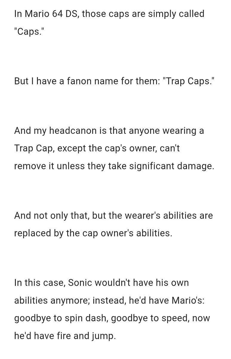 Lustella64's tweet photo. @littleguystar @KornArt3 Here's a headcanon I have for those Caps

Honestly I completely forgot about SM64DS Caps, I was only thinking about Cappy https://t.co/V5KYPg2mWa