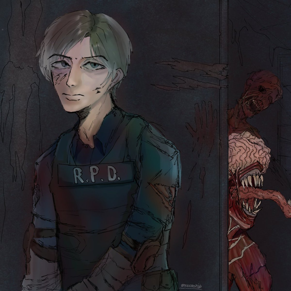 Finally had the heart to finish this after years (of it being in my art folder) 

#ResidentEvil #LeonKennedy #ResidentEvil2