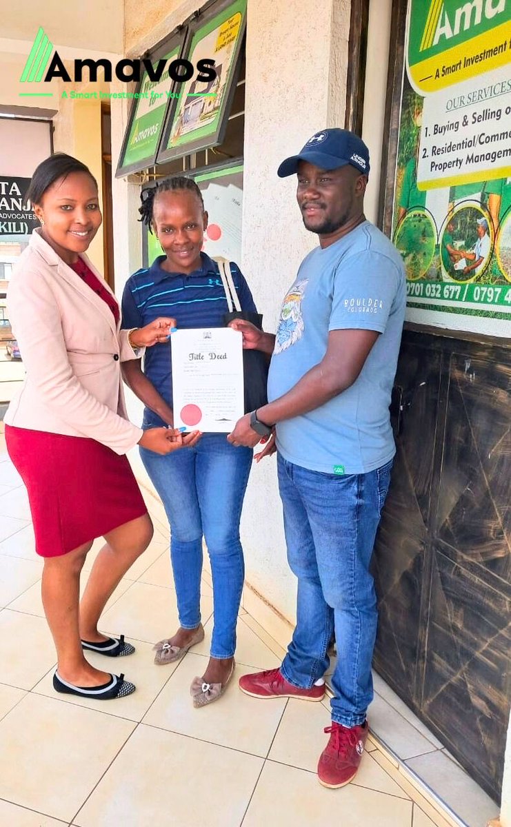 amavosltd's tweet image. Get Your Title Deed with Confidence at Amavos Limited!
📞 0701032677
Visit us today :kikuyu Town,Muchane plaza ,2nd floor ,room 4.
Amavos Limited,Smart investment for you.

#AmavosLimited #KikuyuPlots #TitleDeedReady #InvestInLand #mainaandkingangi