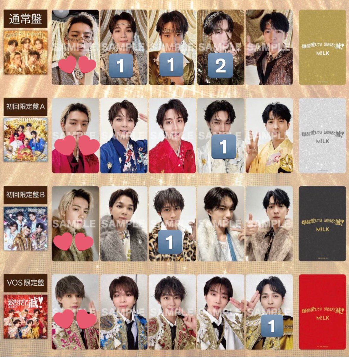 M!LK 爆裂愛してる好きすぎて滅トレカ交換希望。 譲…🔢 求…︎💕︎︎ 3