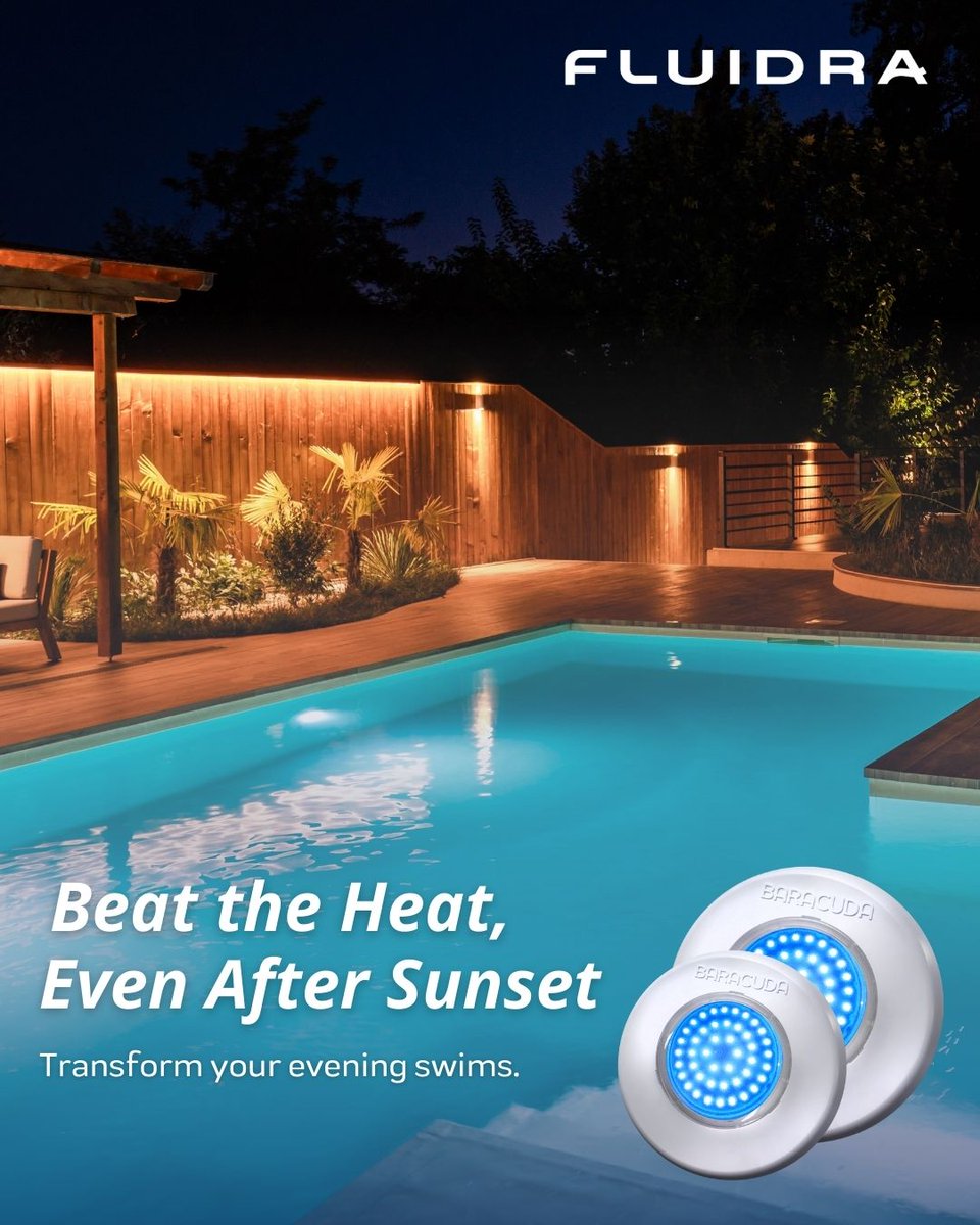 FluidraSA's tweet image. Why stop swimming when the sun goes down? 🌙

Energy-efficient LED pool lighting lets you enjoy cooler, evening swims while adding a modern glow to your pool.

Turn nights into swim time: brnw.ch/21x06Eg

#LEDPoollights #FluidraSA #SummerNights #PoolCare