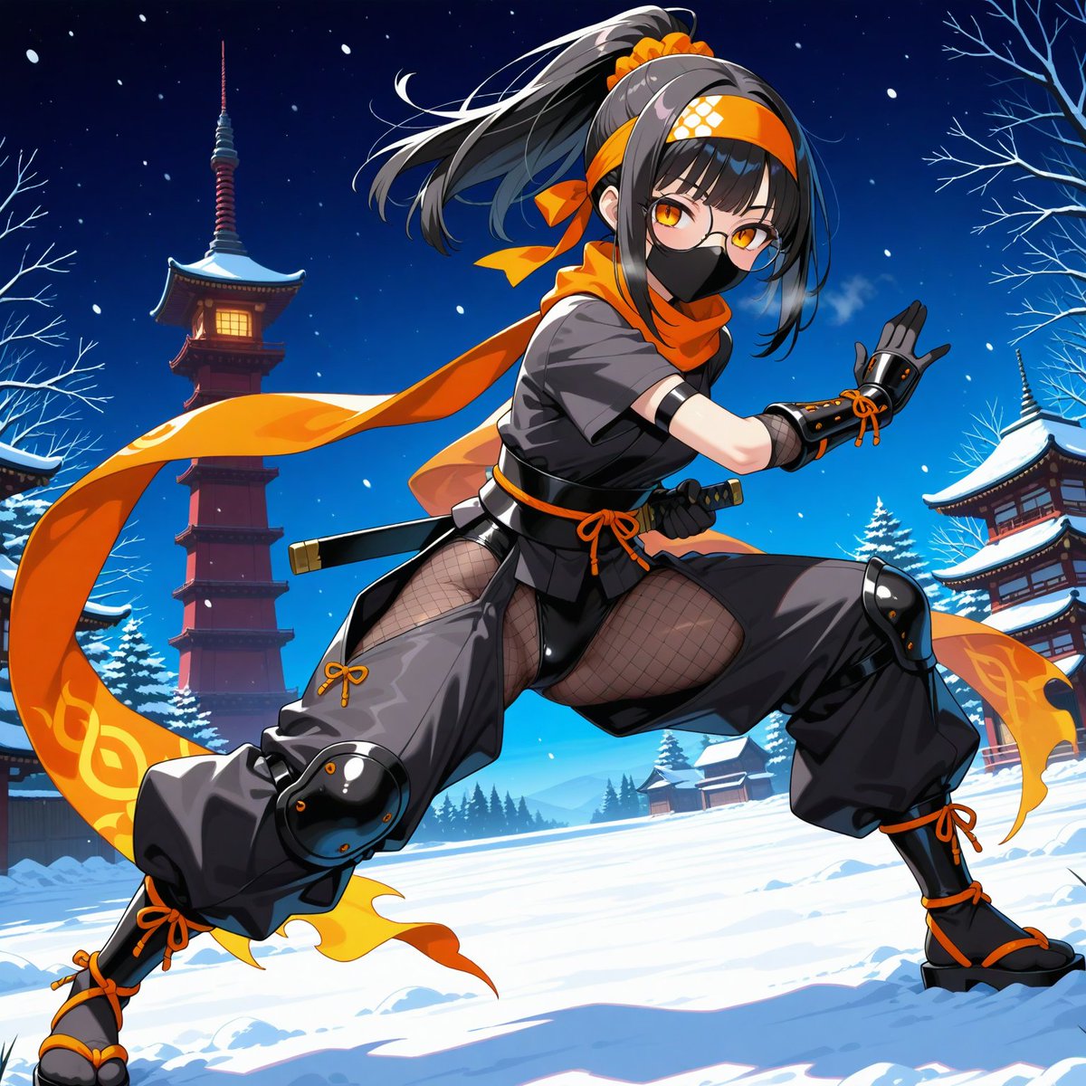 Caster__AI's tweet image. 参加させていただきます。
衣装のプロンプトがALTにあります。頑張って作ったのでよかったら使ってください😊
こだわりのポイントは…おわかりですよね✨
#AI冬のいきなりにんにん祭2026