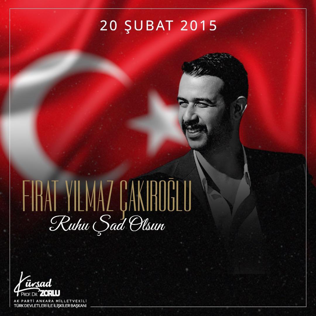 Fırat Yılmaz Çakıroğlu, 20 Şubat 2015 tarihinde Ege Üniversitesi’nde teröristlerce uğradığı saldırı sonucu şehit edilmiştir.

Ülküleri uğruna verdiği mücadeleyle hafızalara kazınan #FıratYılmazÇakıroğlu’nu, şehadetinin yıl dönümü olan 20 Şubat’ta saygı ve rahmetle anıyorum.