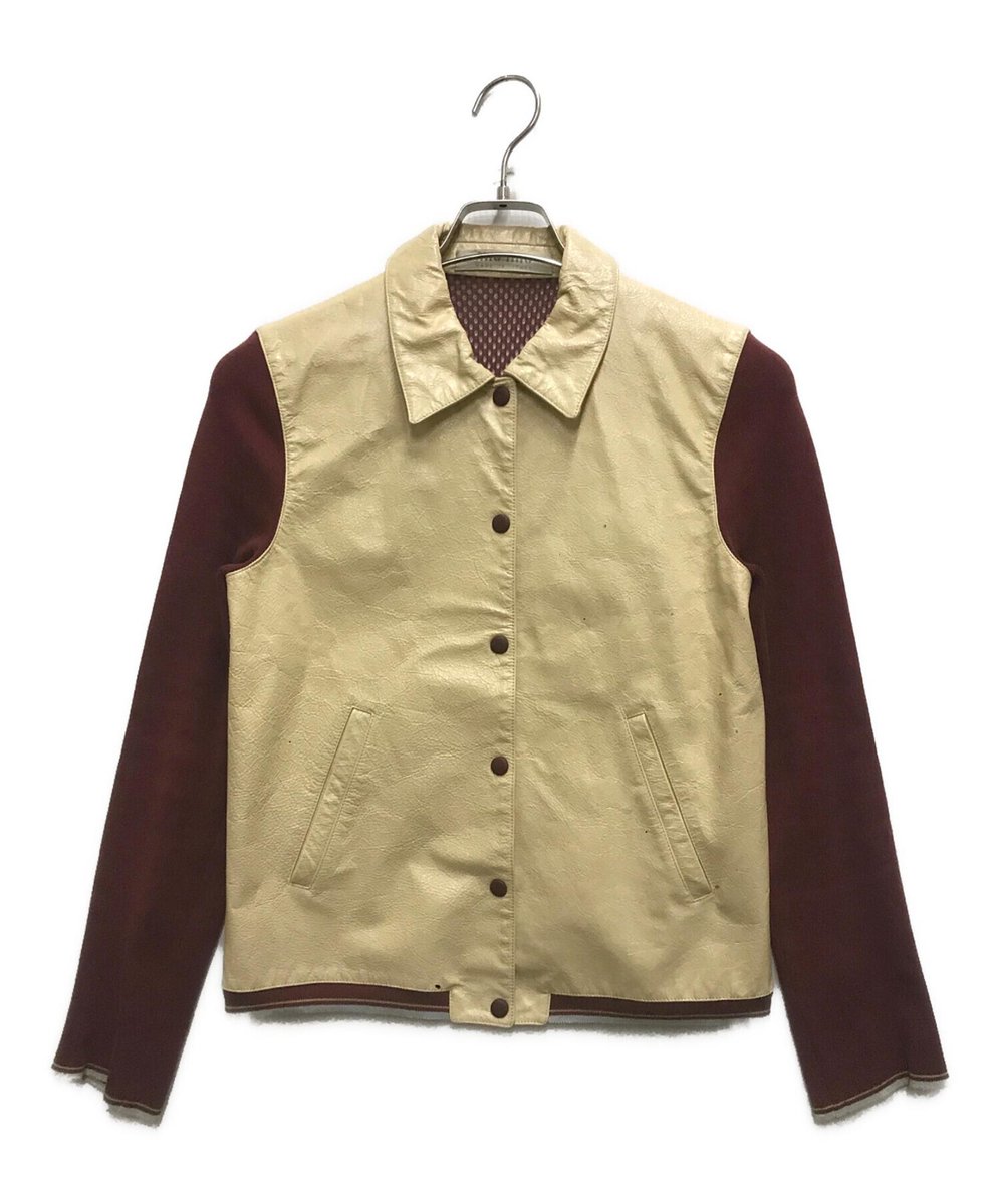 MIU MIU / ミュウミュウ】00'S レザー切替バーシティジャケット | 今