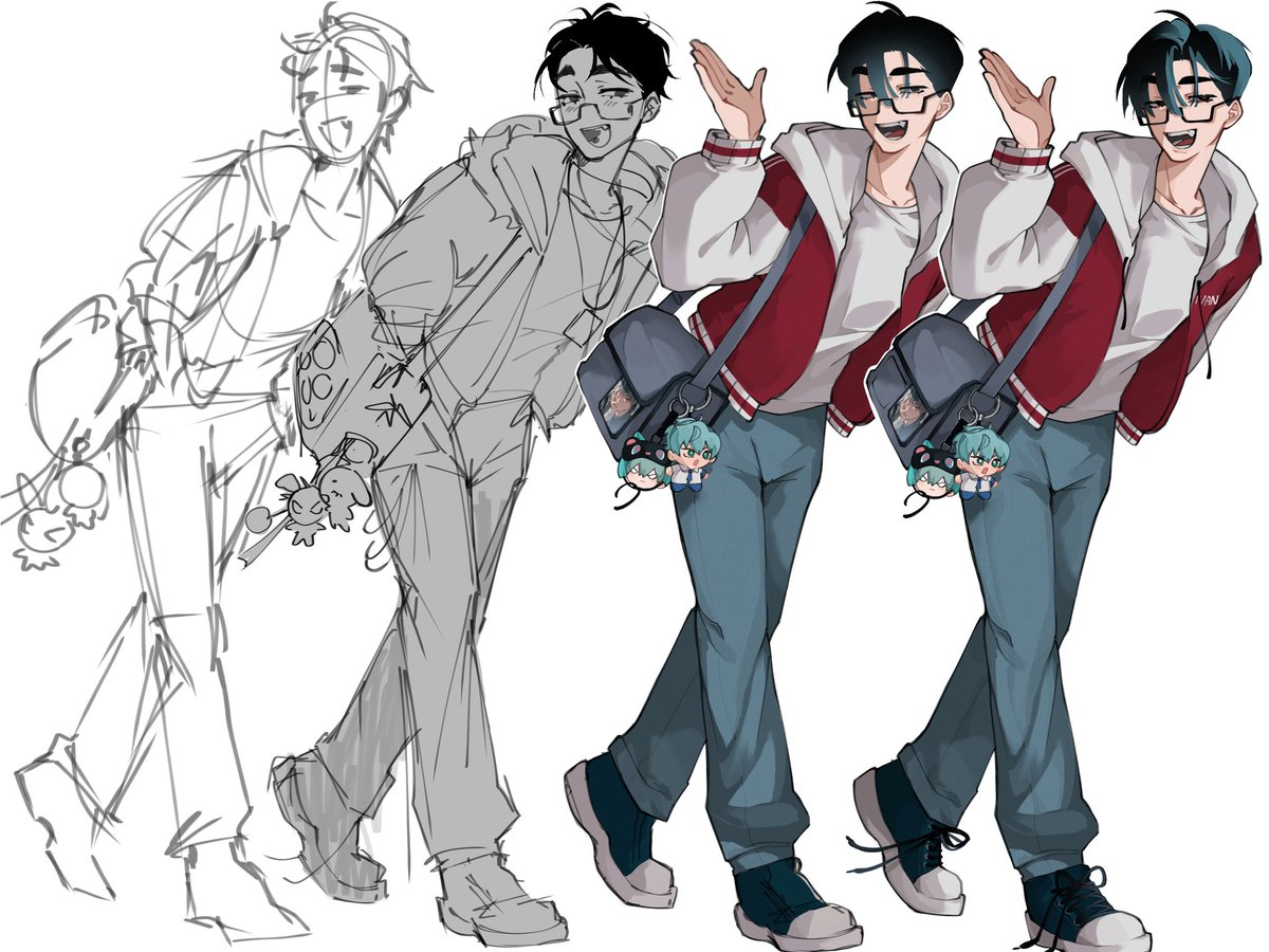 Mi proceso de dibujo con Iván ✏️ (ignoren que me quedo más lindo el boceto)