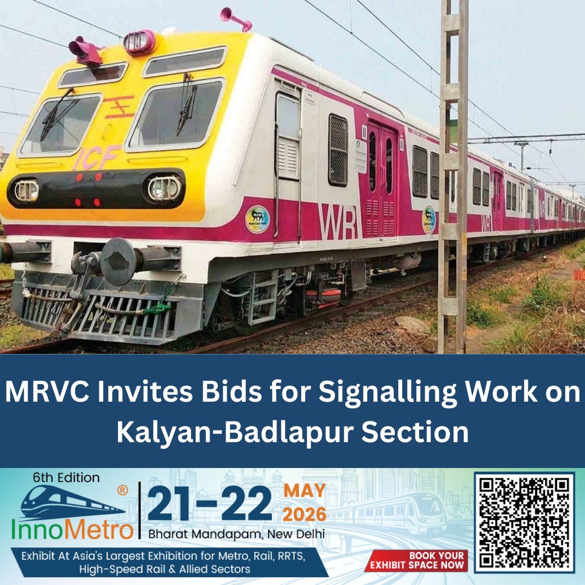 MetroRailNewsHQ's tweet image. MRVC Invites Bids for Signalling Work on Kalyan-Badlapur Section of Central Railway’s Mumbai Division. 
Read full details: metrorailnews.in/mrvc-signaling…

#MRVC #KalyanBadlapur #CentralRailway #MumbaiDivision #SignallingWork #UrbanRailways #MetroRailNews