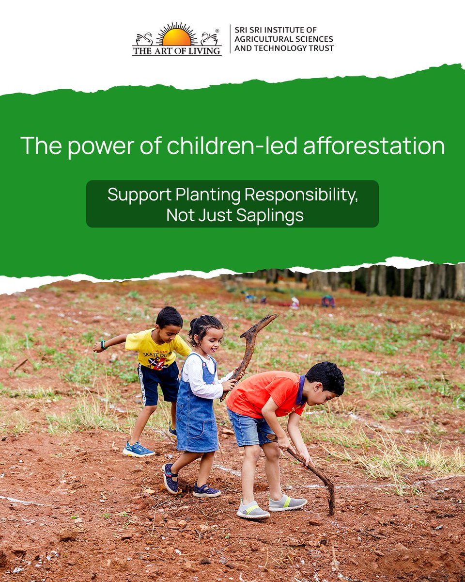 When children connect with the land, responsibility takes root early.
People-led afforestation builds awareness, care, and lifelong stewardship—shaping how the next generation protects the planet.

👉 ssiast.artofliving.org