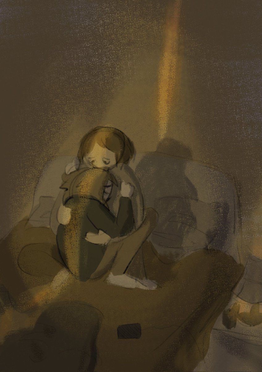 I love my mum but I don't live in the roomnext to hers now but I wanted a hug so I drew one #digitalart #ArtistOnTwitter #art