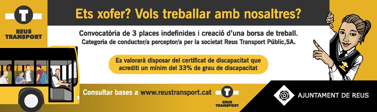 Ref. 01318. Procés selectiu per la convocatòria de 3 places indefinides de conductor/a perceptor/a i la convocatòria d’una borsa de treball de conductor/a – perceptor/a

reustransport.cat/proces-de-sele…

<a href="/reus_cat/">Ajuntament de Reus</a> <a href="/Mas_Carandell/">Mas Carandell</a> #feina #treball #reus #reustransport