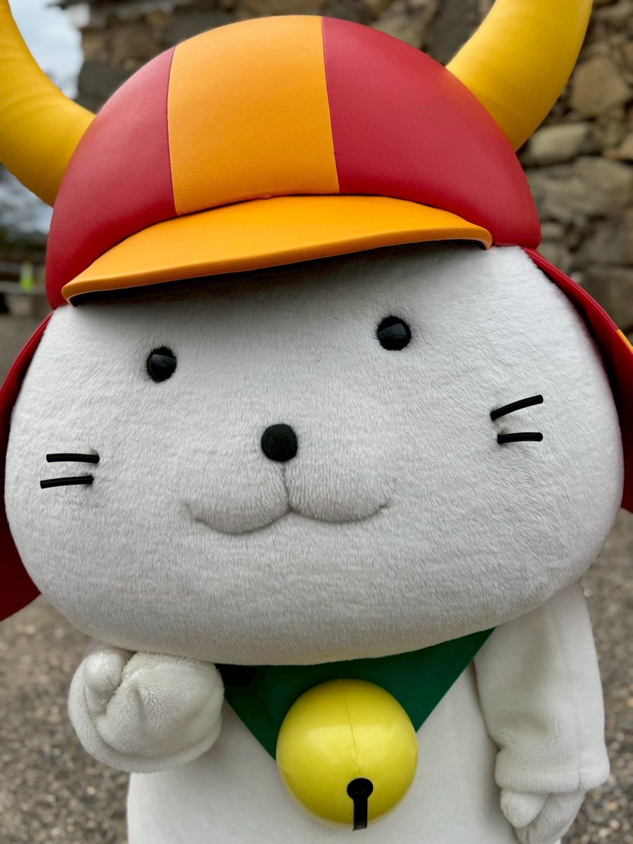 本日、#ひこにゃん 殿はお散歩中にへりこぷたー🚁を発見し、手を振って