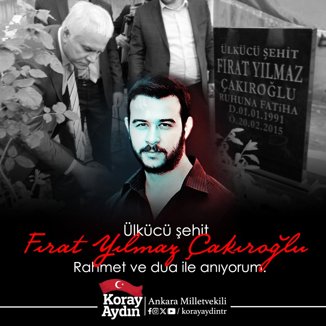 "Kahramanlar can verir 
Yurdu yaşatmak için"🇹🇷

Üniversite eğitimine devam ederken hain PKK'lı teröristlerce üniversite kampüsünde şehit edilen ülküdaşımız, evladımız #FıratYılmazÇakıroğlu'nu şehadet yıl dönümünde rahmet ve dualarla anıyorum.

Tarih okuyan Fırat, tarihe kahraman