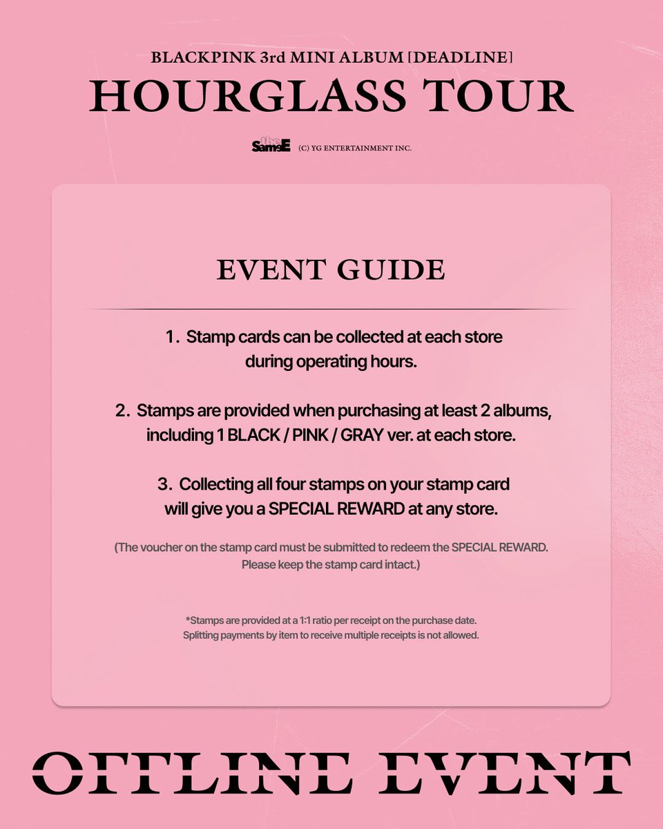 theSameE_MDShop's tweet photo. 🖤BLACKPINK 3rd MINI ALBUM [DEADLINE] HOURGLASS TOUR

📆 DATE &amp; TIME
March 1, 2026 (SUN) - March 9, 2026(MON)
10:30-20:00 (KST)

📍LOCATION
TheSameE HAPJEONG (1-2F, 6-3 Huiujeong-ro1-gil, Mapo-gu, Seoul)

#BLACKPINK #블랙핑크 #DEADLINE
#THESAMEE https://t.co/RbCLno7G5A