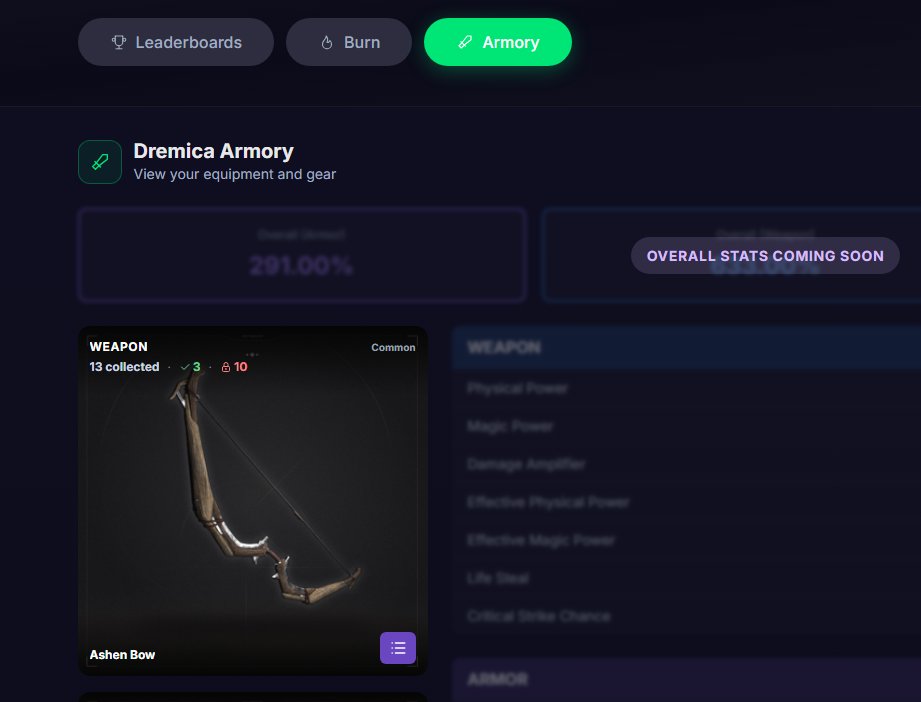 Resources from previous Carnage are now summonable. 

Portal devs cooked up a new tab where you can find your crafted items grouped together. 🙏

This makes it so much easier to find the best pieces to unlock for next game. 🔥 What will you unlock?

portal.moonsama.com/dremica?tab=ar…