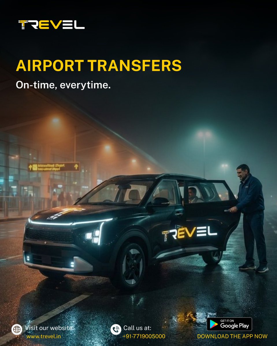 trevel_ind's tweet photo. Long flights are tiring enough the last thing you need is a ride that doesn't show up. 
​Whether you're landing and just want to get home, or heading to the airport and can't afford to be late, we've got you. Skip the apps and the stress. Your driver is already there. 

#trevel #ridesmart #airportrides #ontime #gurgaonrides #EVrides
