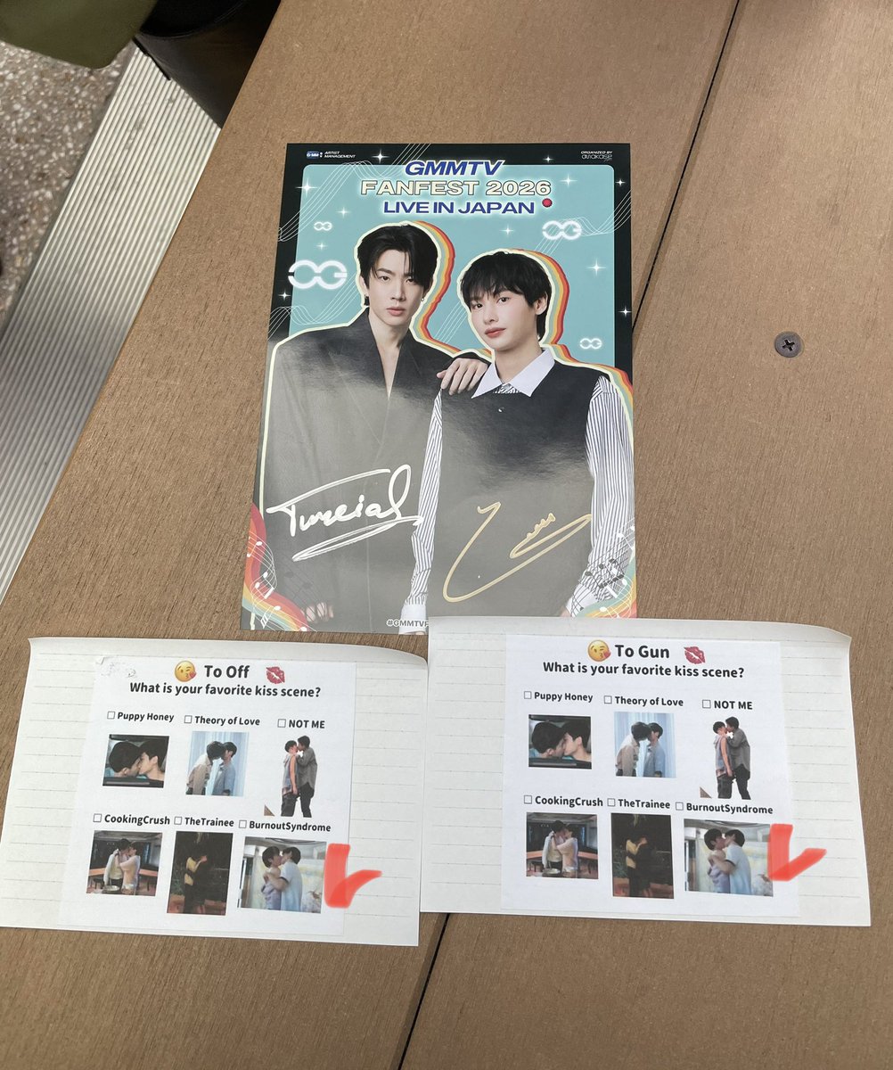 OffGunサイン会✍️ Q:Which kiss do you like best? Gunちゃん