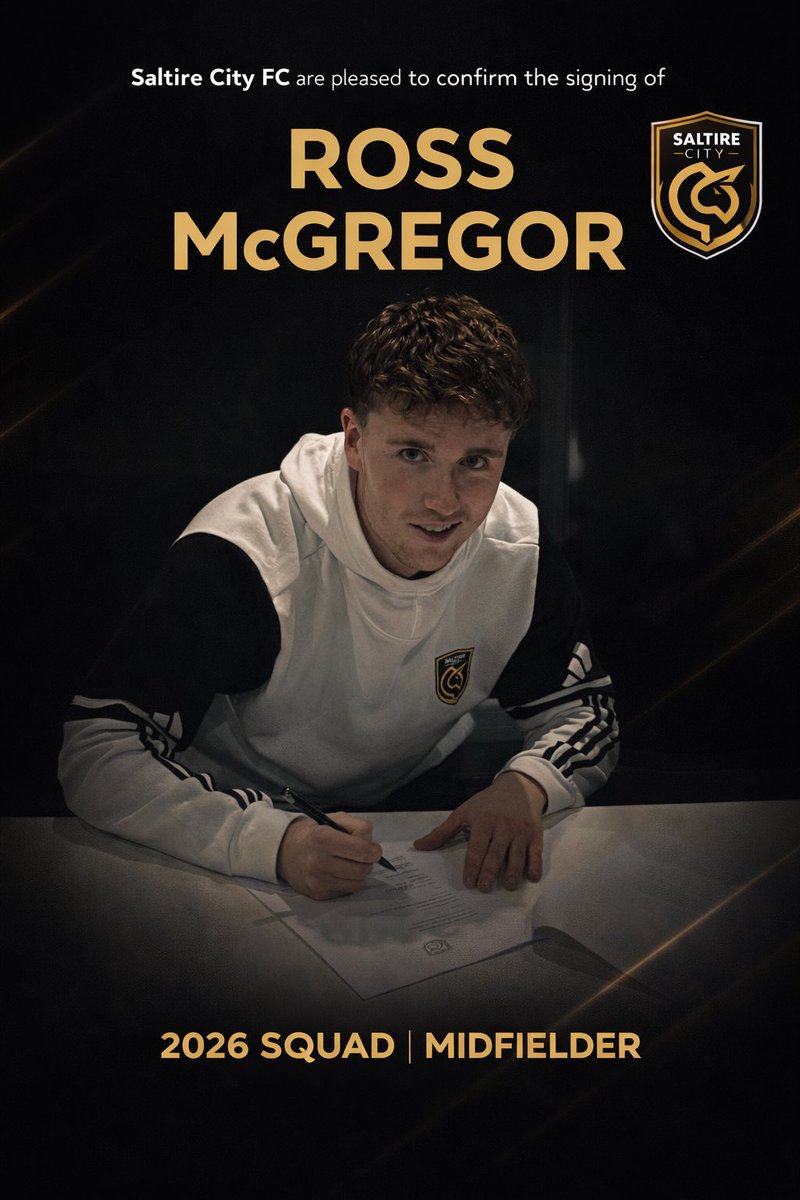 Saltire City FC have completed the signing of Ross McGregor ahead of the 2026 South of Scotland League campaign.

Welcome to Saltire City Ross