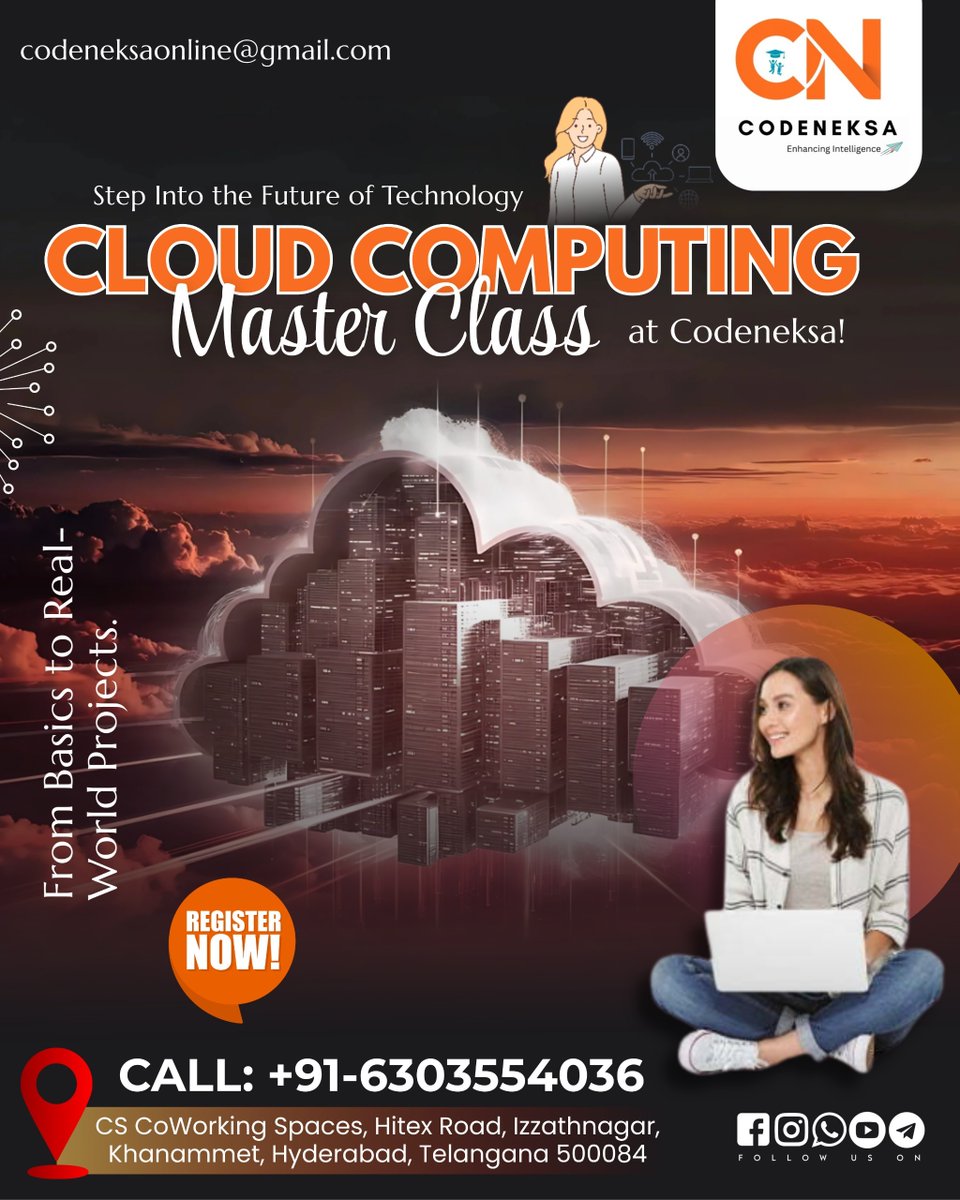 codeneksa2025's tweet photo. ☁️ Step Into the Future of Technology with Cloud Computing! 🚀

Join the CLOUD COMPUTING Master Class at Codeneksa — where learning meets real-world innovation.

📞 Call: +91-6303554036
📧 codeneksaonline@gmail.com

#Codeneksa #EnhancingIntelligence #CloudComputing #CloudCourse https://t.co/OrgKfY9q02