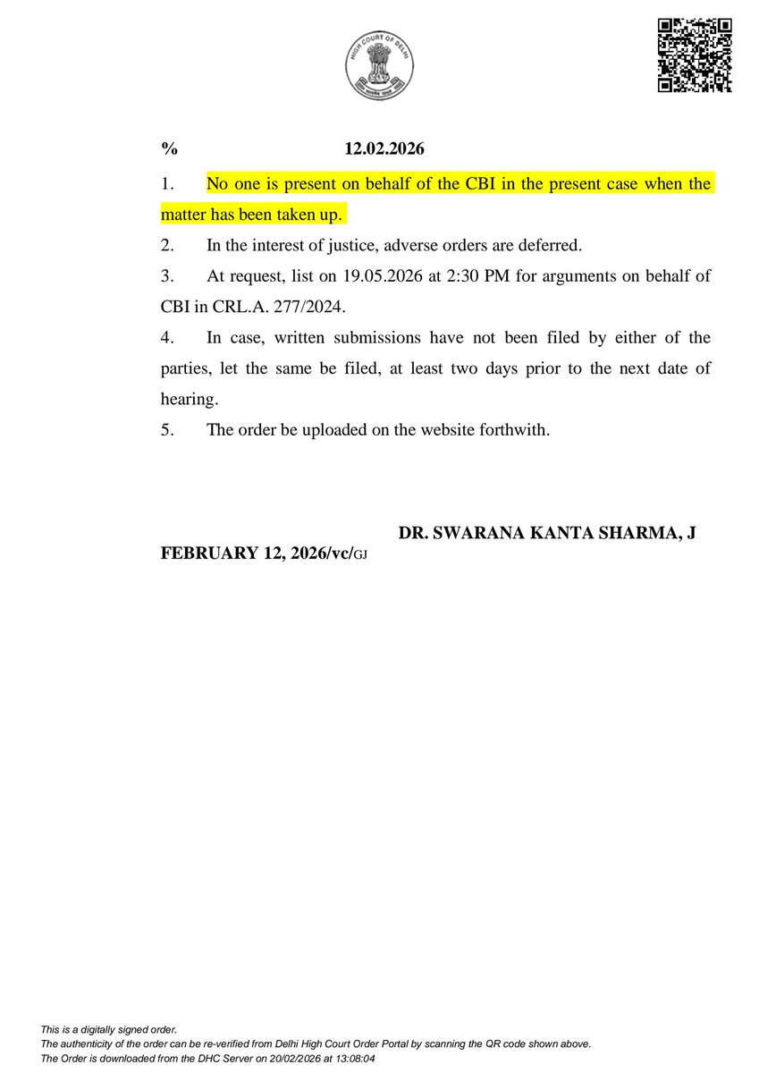நீதிபதி ஓ.பி.சைனி அவர்கள் 2G வழக்கின் தீர்ப்பில் "ஏழு வருடங்கள் யாரேனும் ஆதாரங்களுடன் வருவீர்கள் என தினமும் காத்திருந்து ஏமாந்தேன்" என்று குறிப்பிட்டு இருந்தார்

இன்று டெல்லி உயர் நீதிமன்ற மேல்முறையீட்டில் கூட நீதிபதி காத்திருக்கிறார்

CBI வரவில்லை.!
2G கட்டமைக்கப்பட்ட பிம்பம்.!