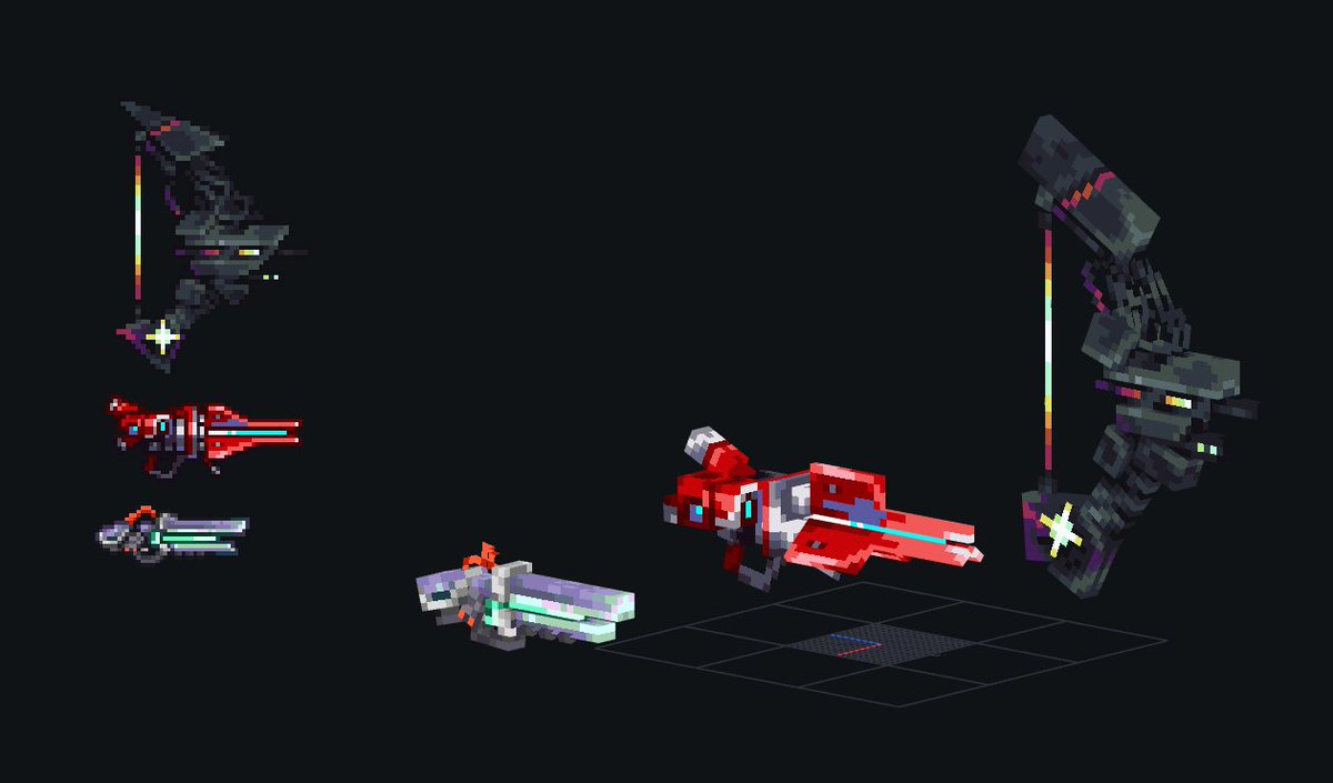 __Andel_'s tweet photo. Alright, the first bunch is coming up: Ultima, Adamantite Particle Accelerator and Titanium Railgun!!
Had to take some creatively liberties for the particle accelerator, but I think it still looks quite nice, so yea
Wanna make the Pwnagehammer weapon line next.. or maybe sum boss https://t.co/gxCOUOvqrs