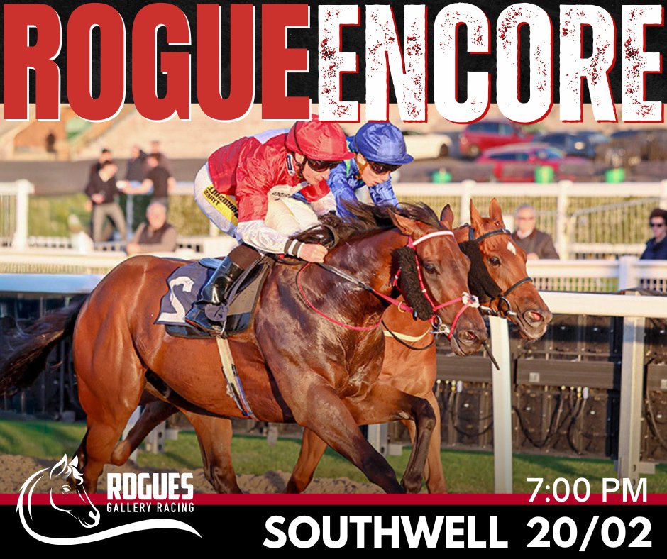 Roguesracing_'s tweet image. 🌟🌟🌟Race Day🌟🌟🌟

Rogue Encore  runs in the 19:00
@Southwell_Races, Trained by @ChappleHyam 

@Luke_Morris88 takes the ride.  

Good luck to all his owners.  

roguesgalleryracing.com 

#Rogues #getinvolved #ownershipforowners #whatyouwaitingfor #bepartofit