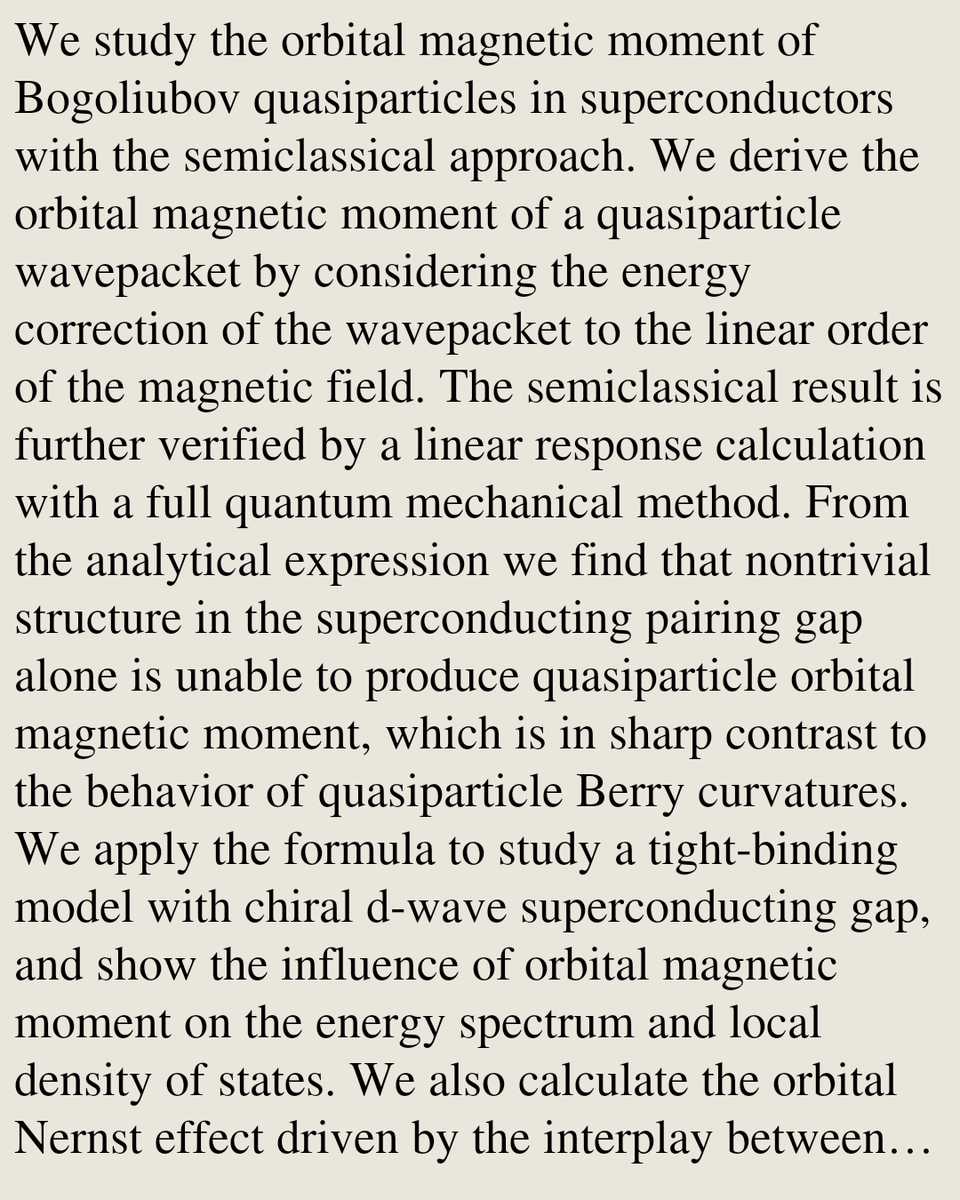 Semiclassical theory for the orbital magnetic moment of superconducting quasiparticles

Jian-hua Zeng, Zhongbo Yan, Zhi Wang, Qian Niu
arxiv.org/abs/2602.17376 [𝚌𝚘𝚗𝚍-𝚖𝚊𝚝.𝚜𝚞𝚙𝚛-𝚌𝚘𝚗]
