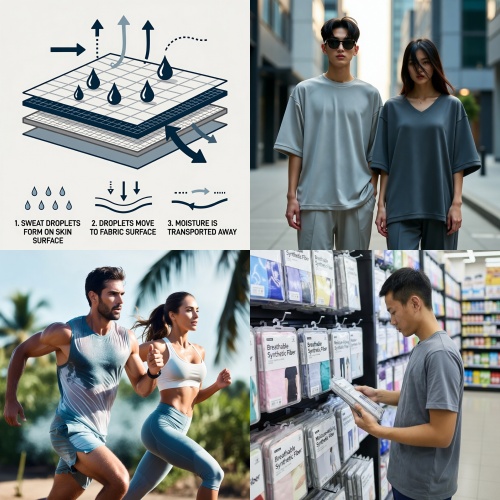 Temukan keunggulan breathable synthetic fiber. Serat sintetis inovatif yang menjaga tubuh tetap kering, ringan, dan nyaman tanpa mengorbankan estetika fashion. Simak yuk fitinline.com/article/read/b…