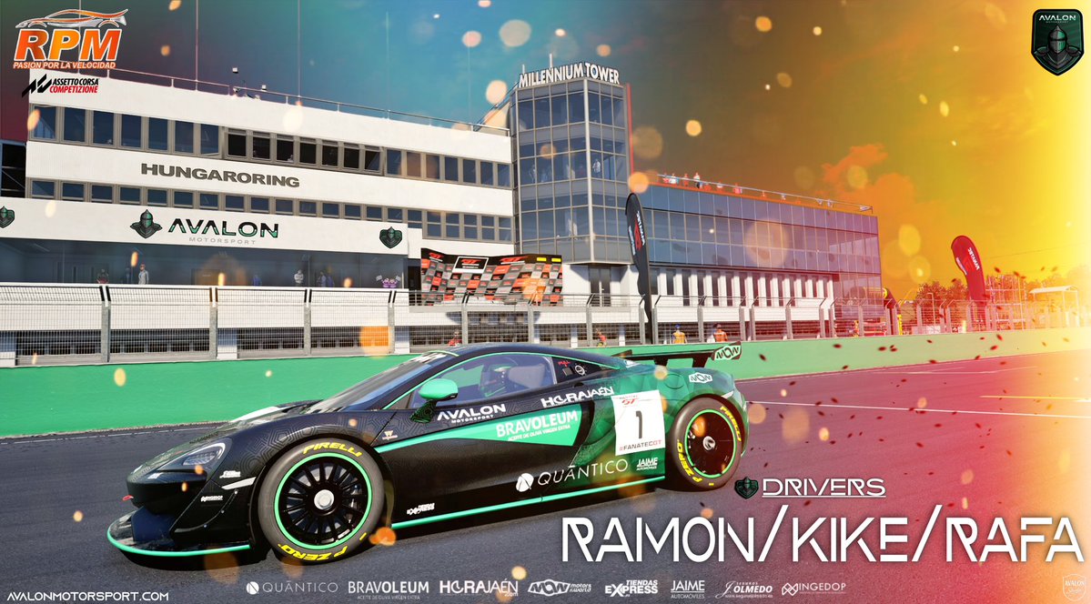 🏁 ¡Llega una nueva cita del Campeonato RPM 2026! 🏁

📍 Circuito: Hungaroring
🏆 Campeonato: Campeonato RPM 2026
🚗 Categoría: GT4

👨‍✈️ Pilotos participantes:
➡️ Rafael Gregorio (McLaren)
➡️ Ramón Arce (McLaren)
➡️ Enrique Canseco (Audi)

🗓 Fecha: Viernes 20 de febrero
🕘 Hora: