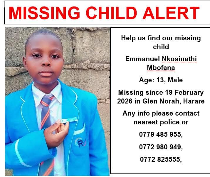 MissingPersonsZ's tweet photo. #Missing from Glenorah is Emmanuel Nkosinathi Mbofana (13), last seen 19 February 2025.

Contact 077485955
                0772 980 949
               0772 825 555 https://t.co/zJF4mp5bvK