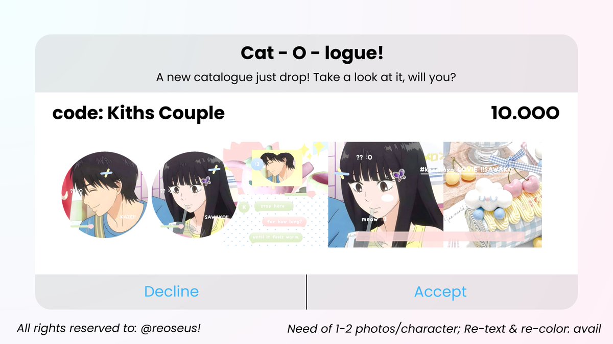 reoseus's tweet image. help repost, thankie! ♥︎ #zonauang

kenalan sama anak baru aku, yuk? :3 ada 4 katalog layout baru with code: KITHS __ JEALLY __ PAPER LOVE __ LOVE SITE! &amp;gt;__&amp;lt; please let me know if there's any similarity. 💌 aku juga ada optip di bawah! ♥︎

for model UFS, check alt! xx. ♥︎