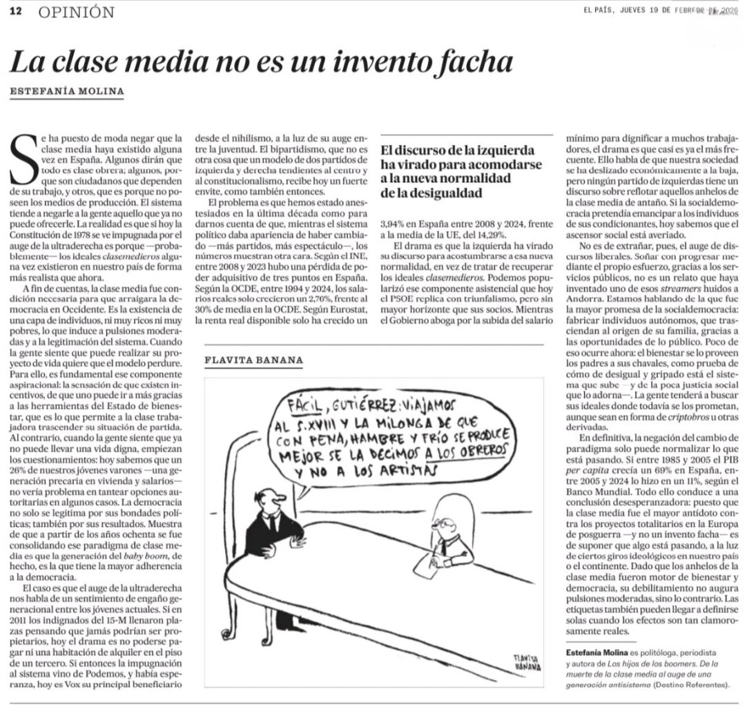 La clase media no es un invento facha. Estefanía Molina